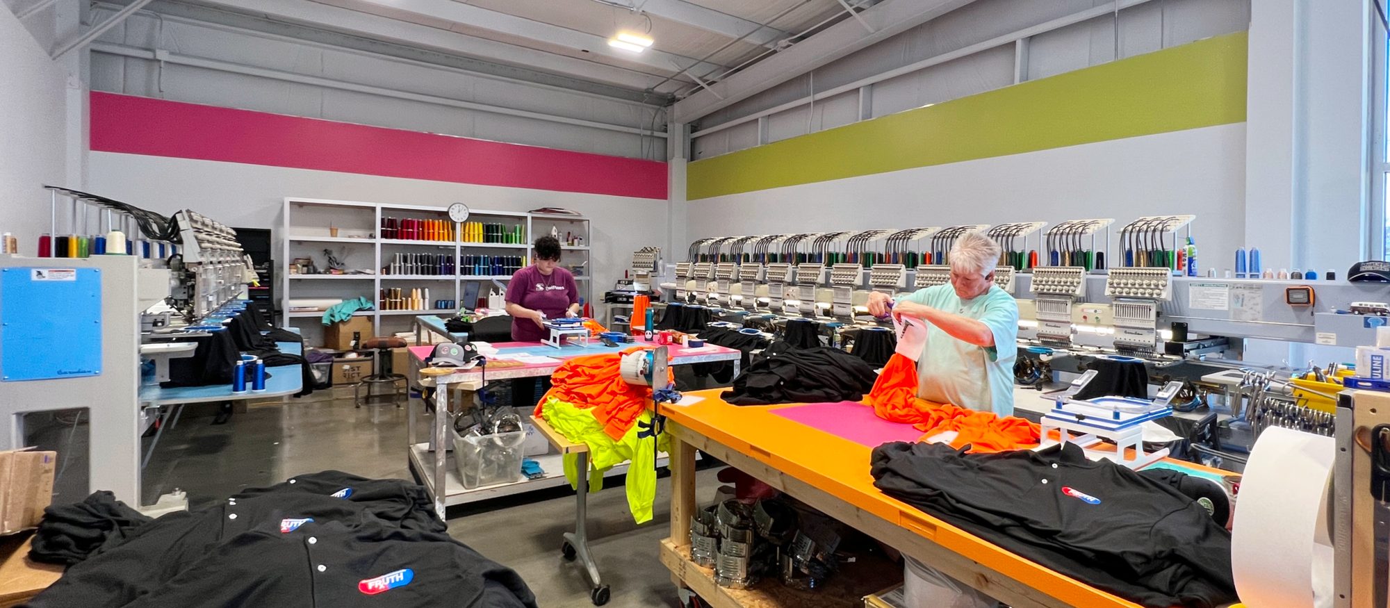 The embroidery department