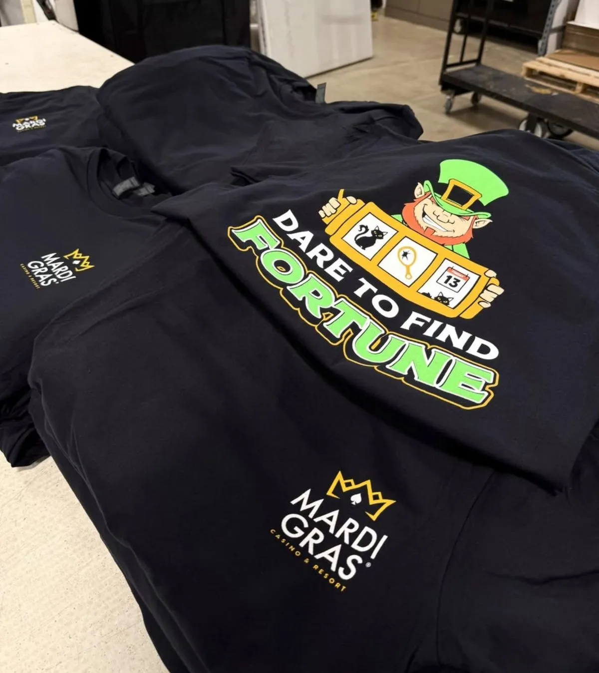 Printed event shirts for Mardi Gras Casino and Resort