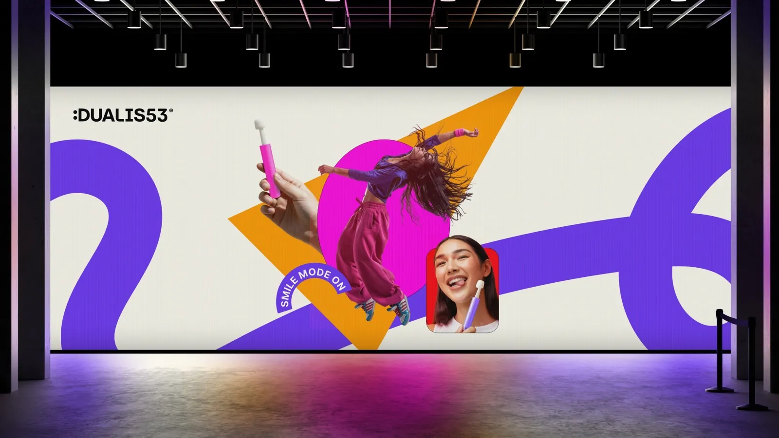 Dualis53 brand system featuring logo, colors, and character elements