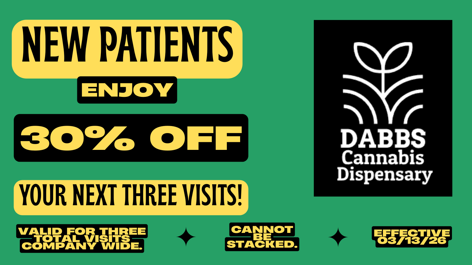 New Patients - Enjoy 30% OFF Your Next Three Visits