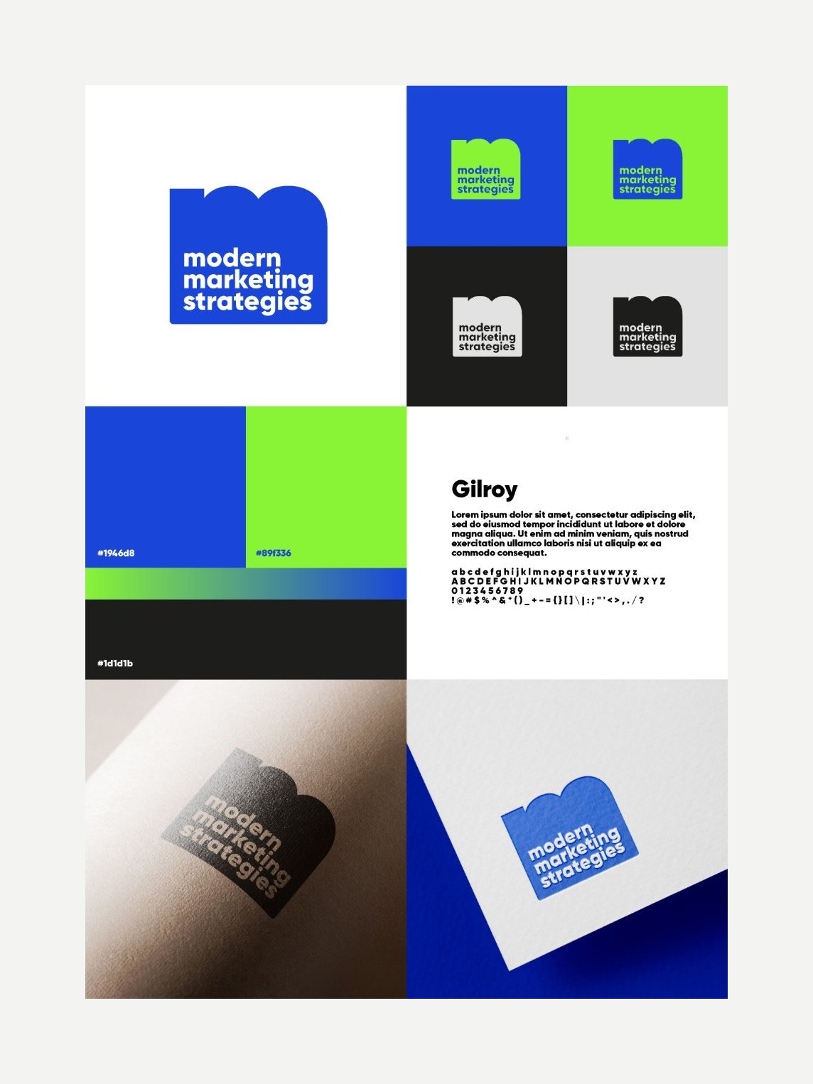 Modern Marketing Strategies — Proposal 1 — brand board
