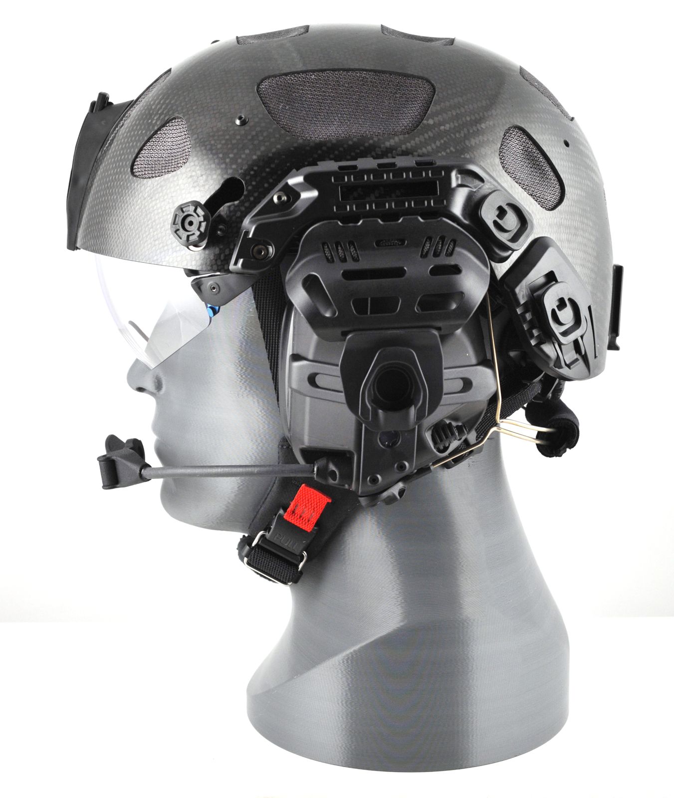 VNE headset earcup and boom mic installed on the RATH