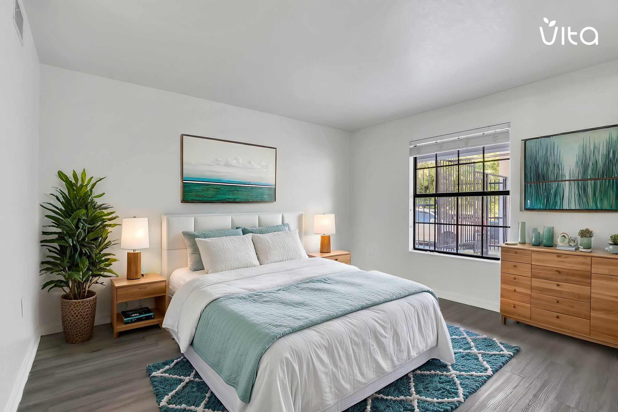 Palm Square apartment, virtually staged