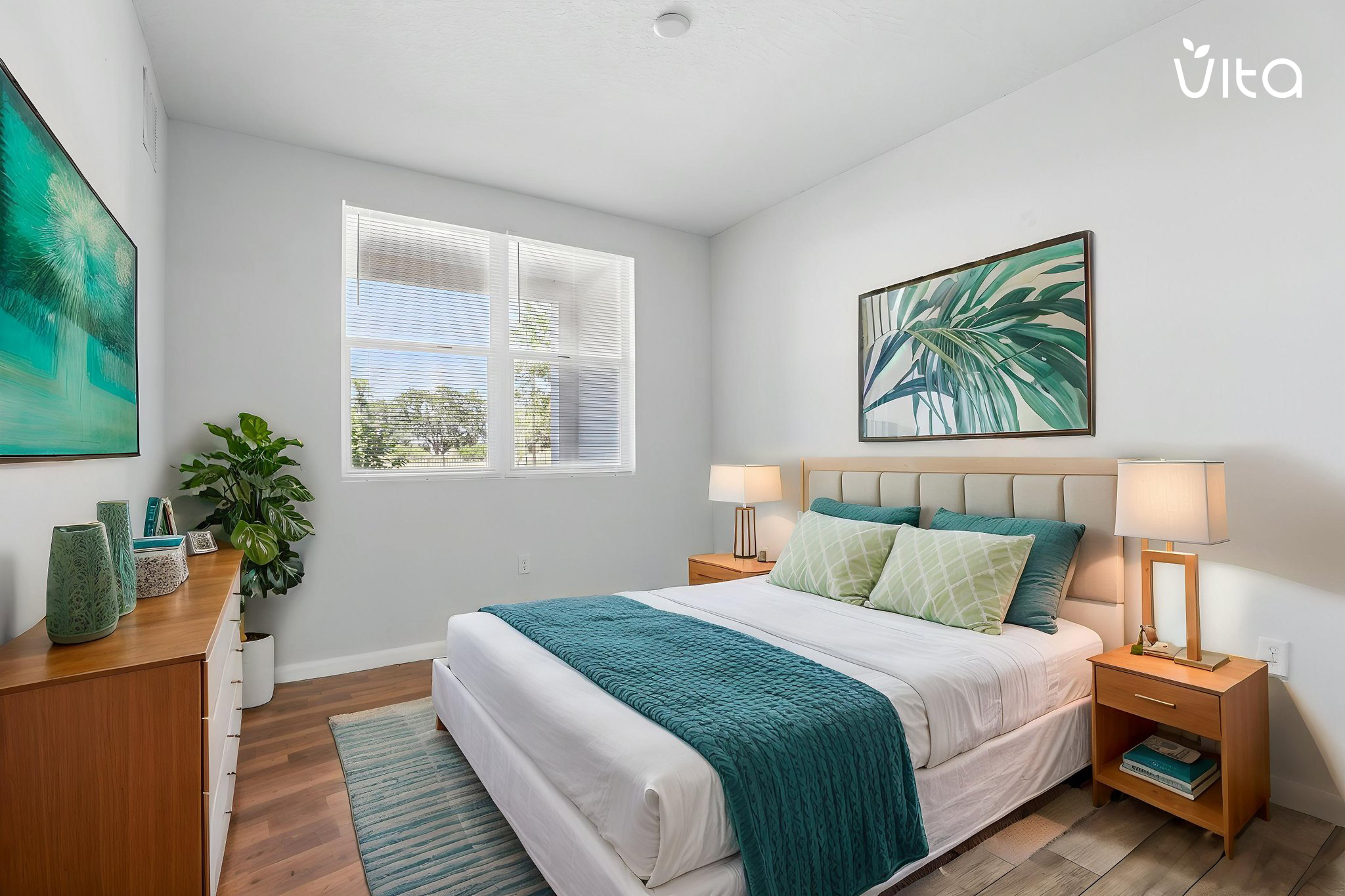 Palazzo Residences bedroom, virtually staged