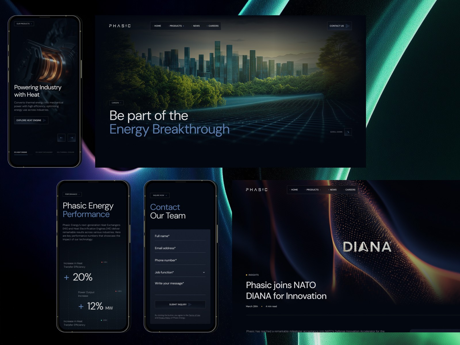 Phasic-Energy-Website auf Desktop und Smartphone