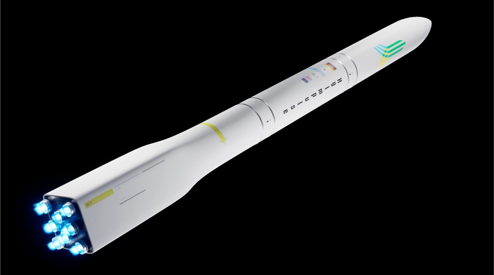 HyImpulse-Rakete im Flug als 3D-Rendering