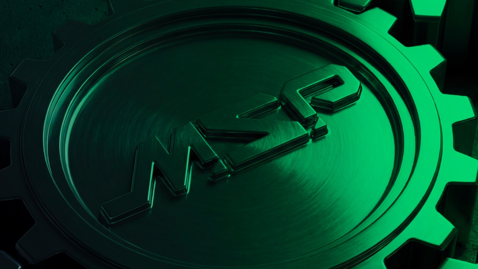 MSP-Logo als grüne Prägung auf einem Zahnrad