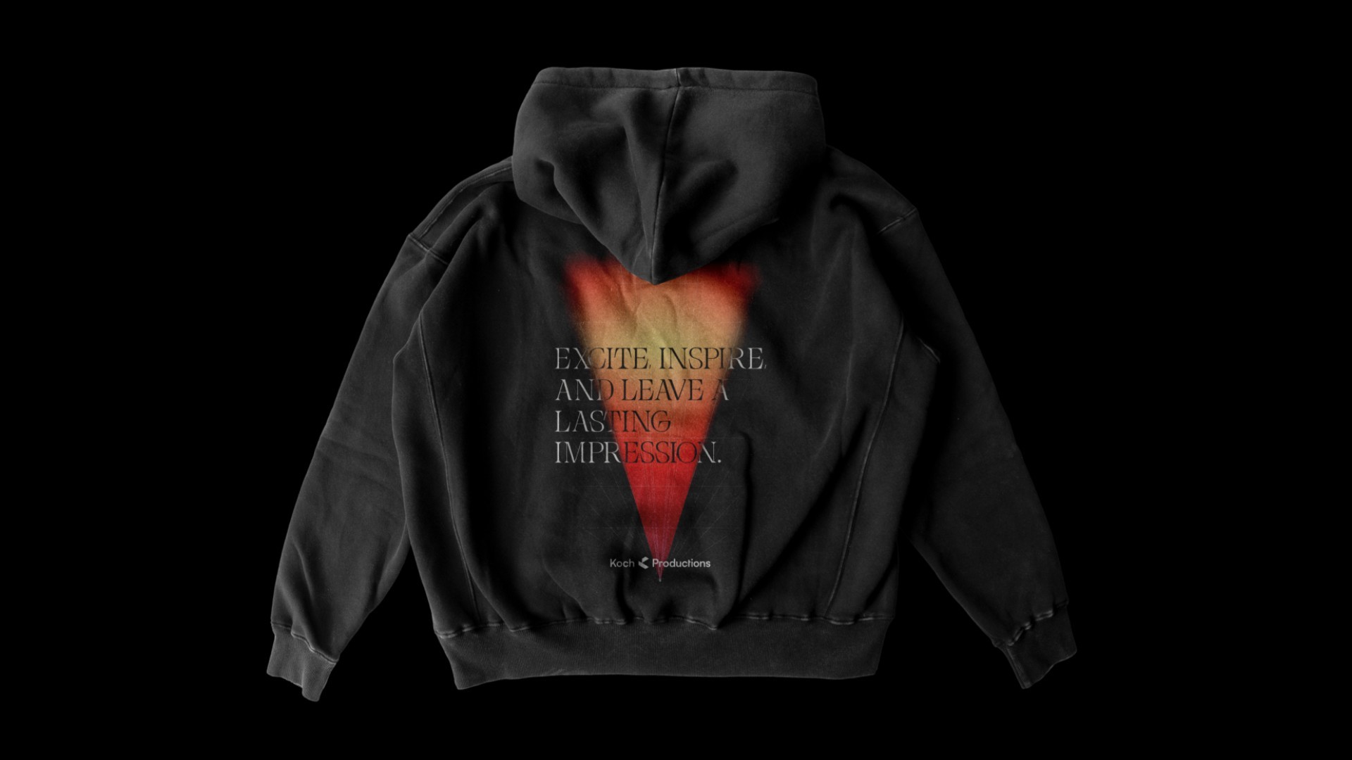 Schwarzer Hoodie mit KochProductions-Rückenprint