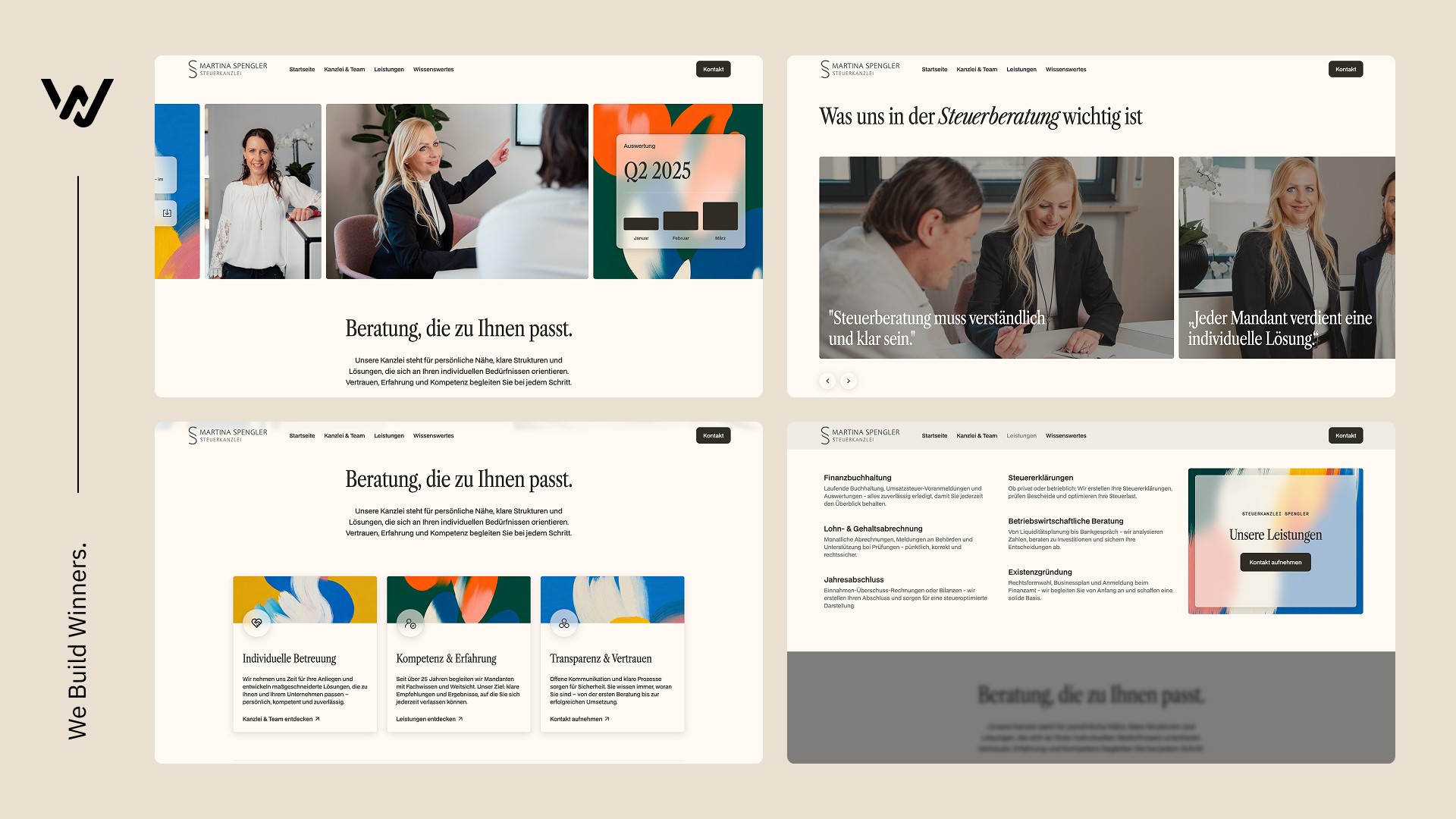 Unterseiten der Steuerkanzlei-Spengler-Website im Überblick