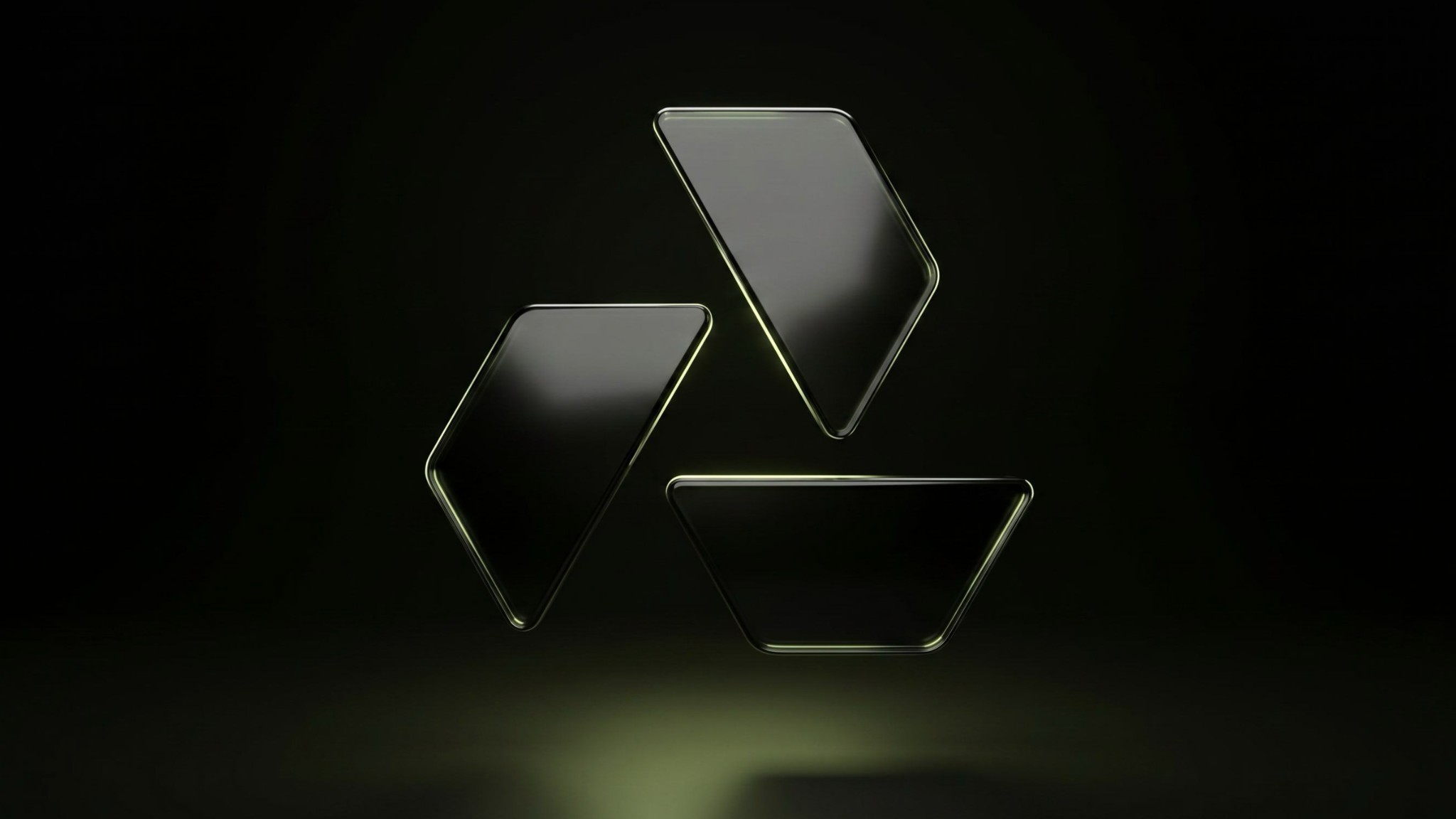 DRH-Bildmarke als dunkle 3D-Glasform