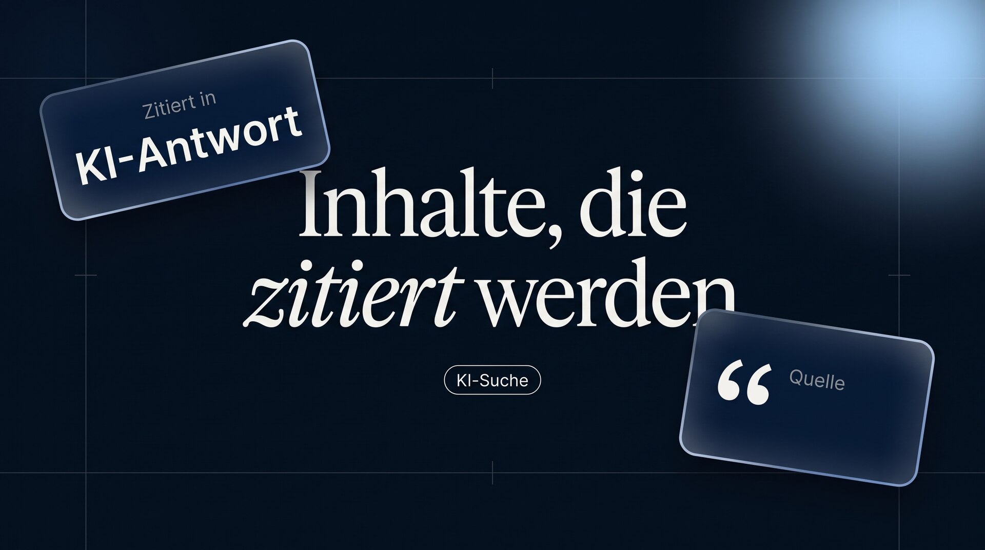 Titelgrafik „Inhalte, die zitiert werden“ mit Hinweis „Zitiert in KI-Antwort“