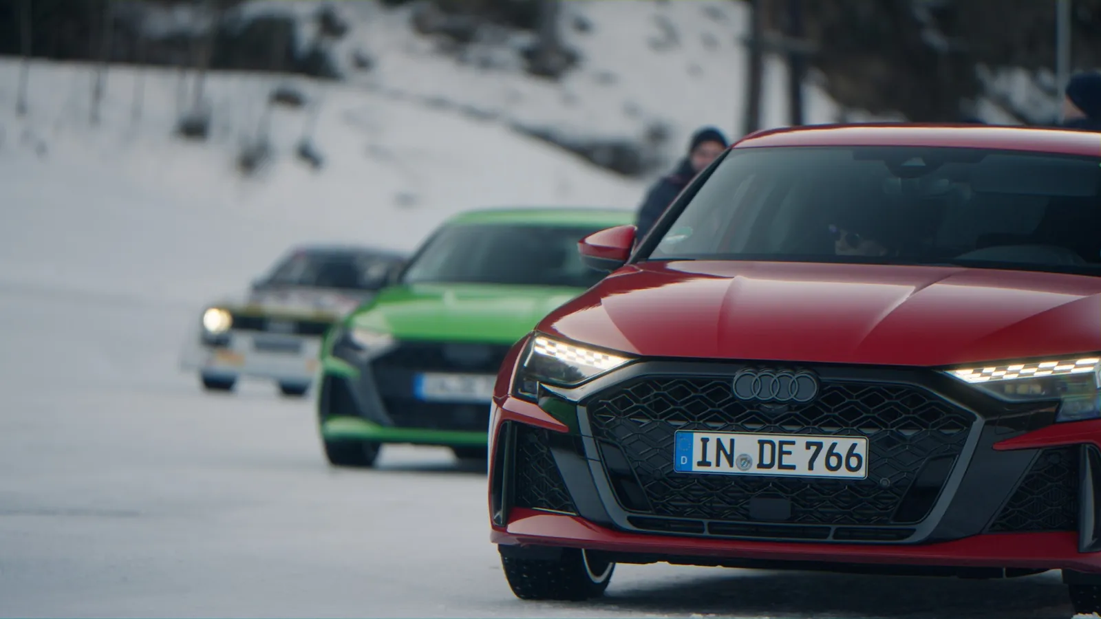 Audi RS 3 bei Testfahrten auf Schnee und Eis