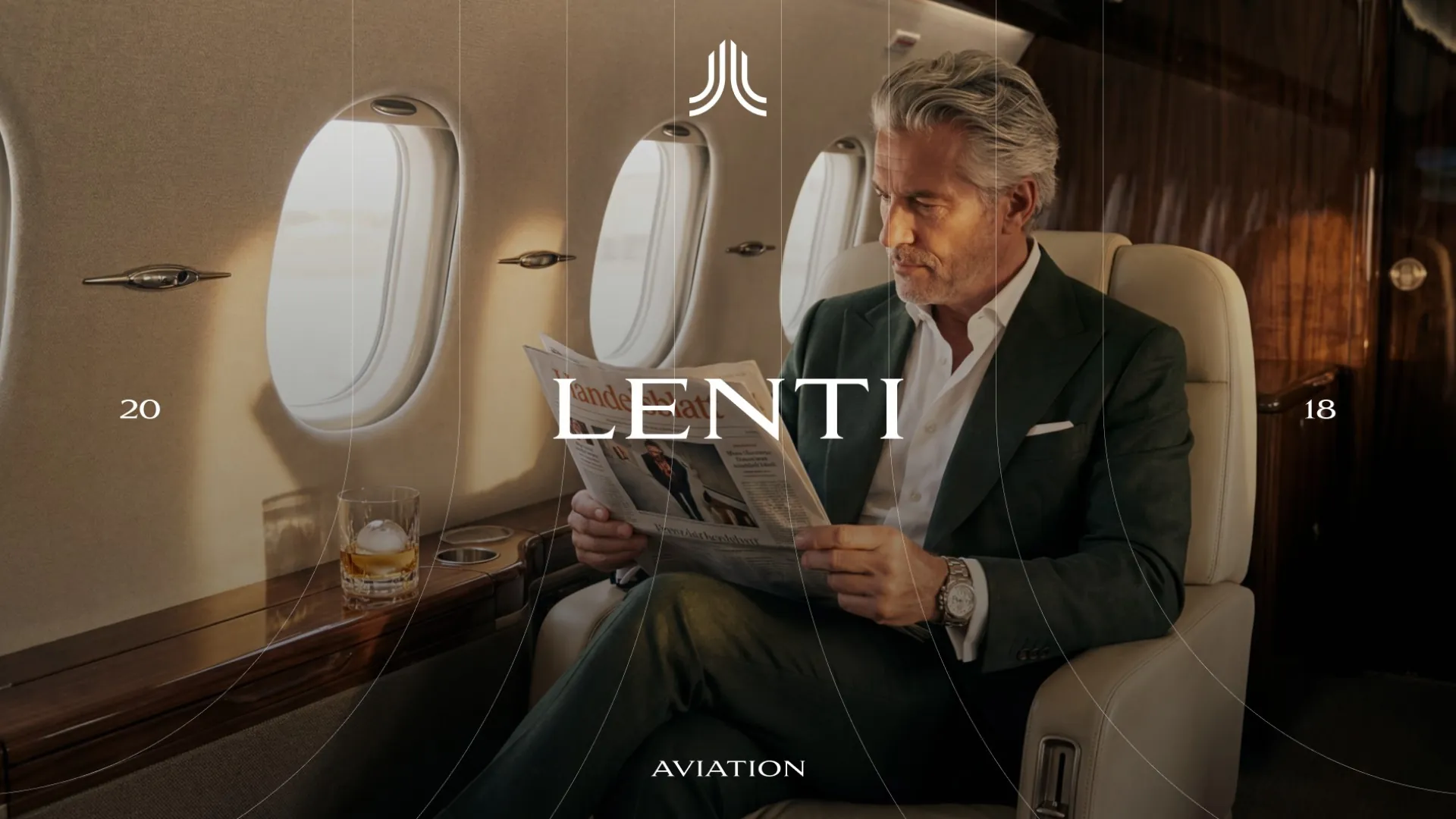 Markenwelt von Lenti Aviation in der Kabine eines Privatjets