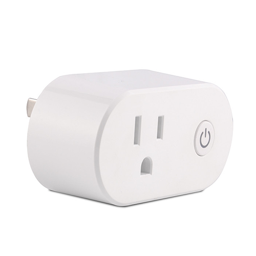 OhmPlug smart plug with the power button on its side