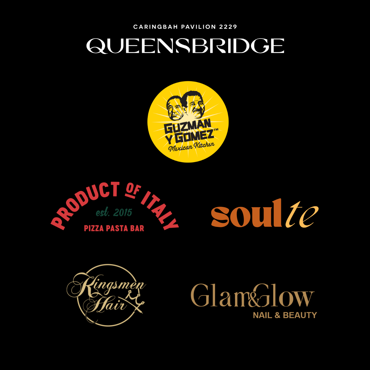 Logos of retail operators opening at Caringbah Pavilion