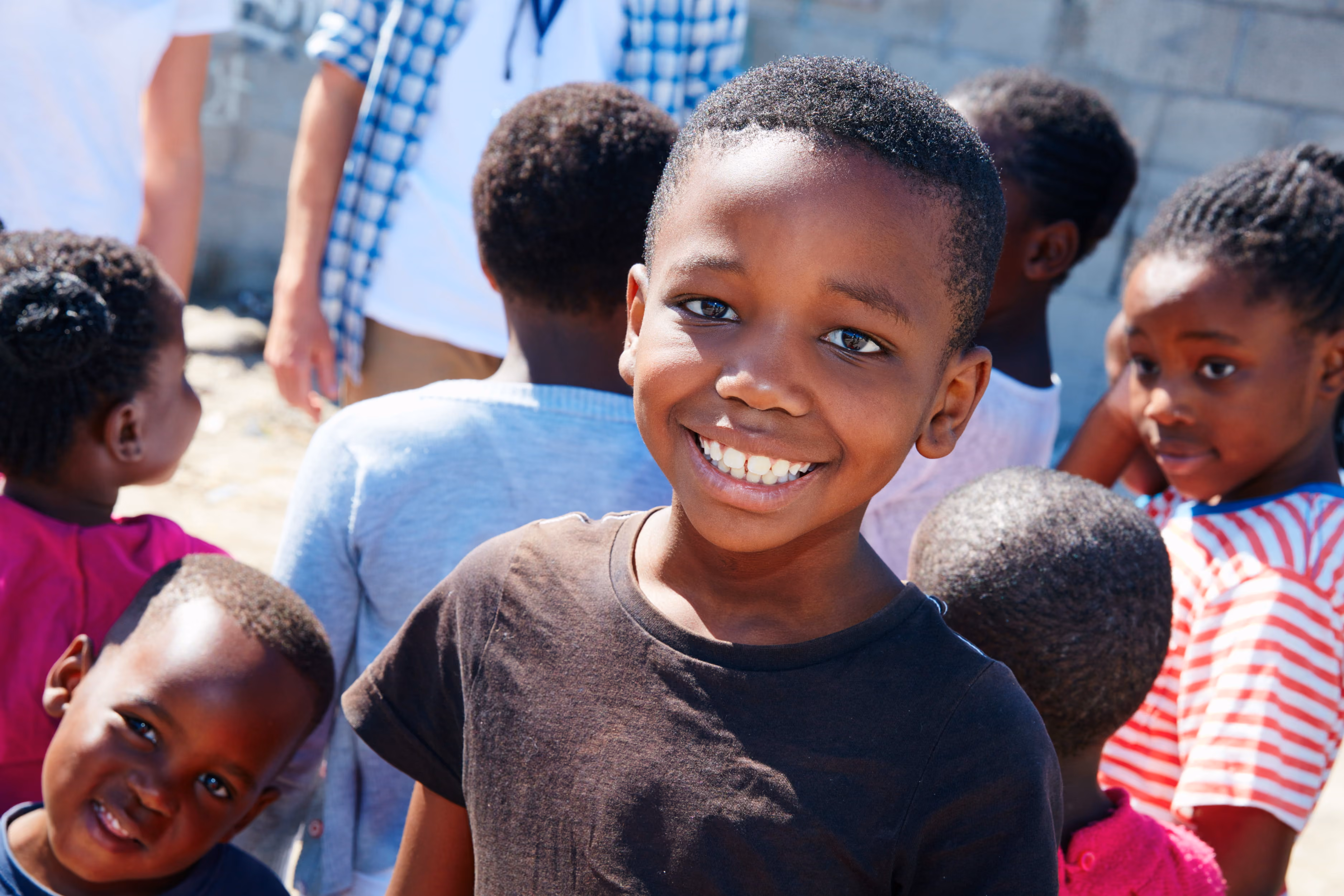 Smiling boy in a community program