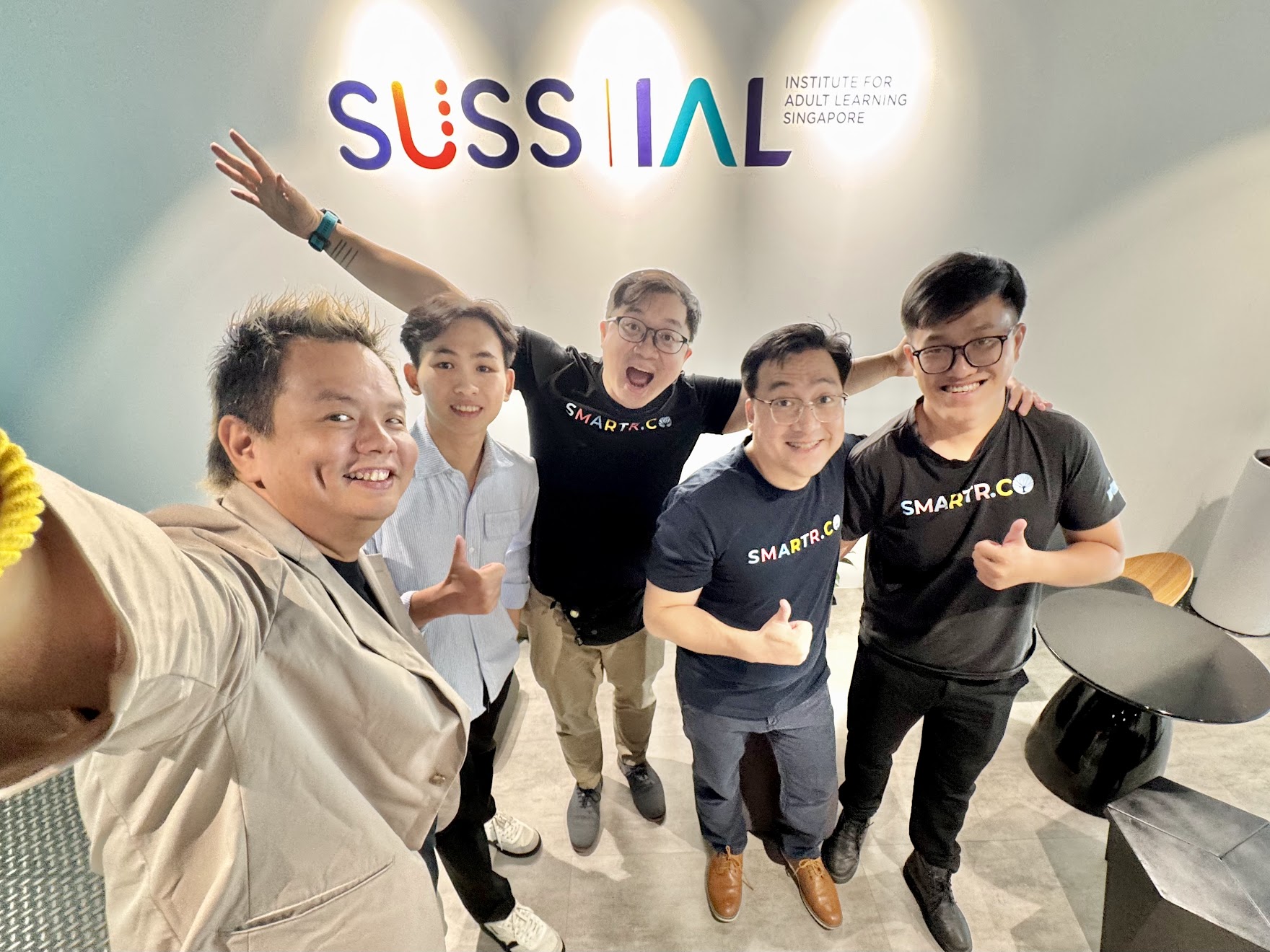 SMARTR and collaborators together at the Institute for Adult Learning Singapore after the INNOVPLUS Run 5 achievement