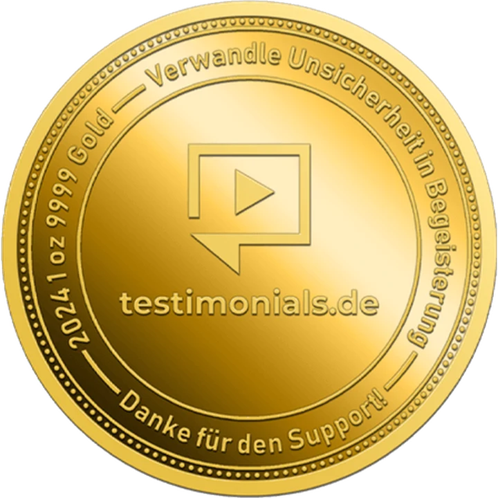 Goldmünze von testimonials.de