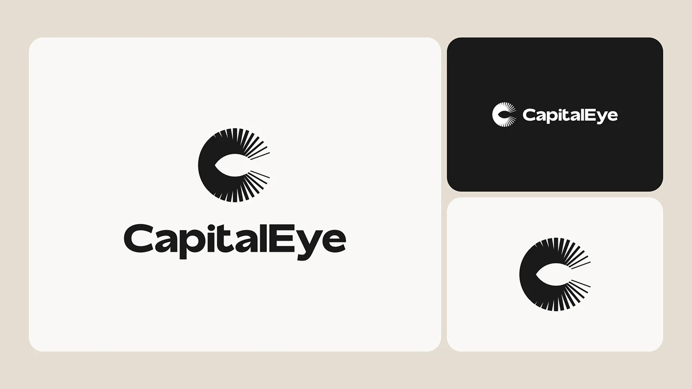 CapitalEye logo system in black and white