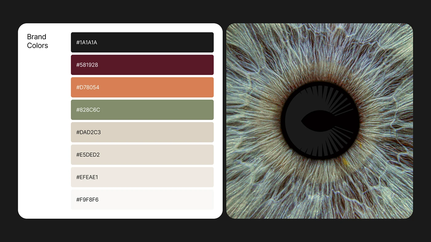 CapitalEye colour palette inspired by the tones of an iris
