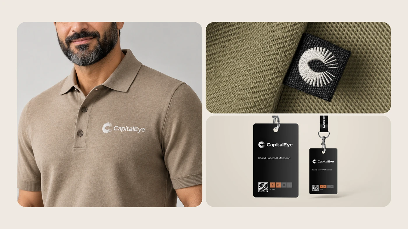 CapitalEye branded clothing, pin and staff identification