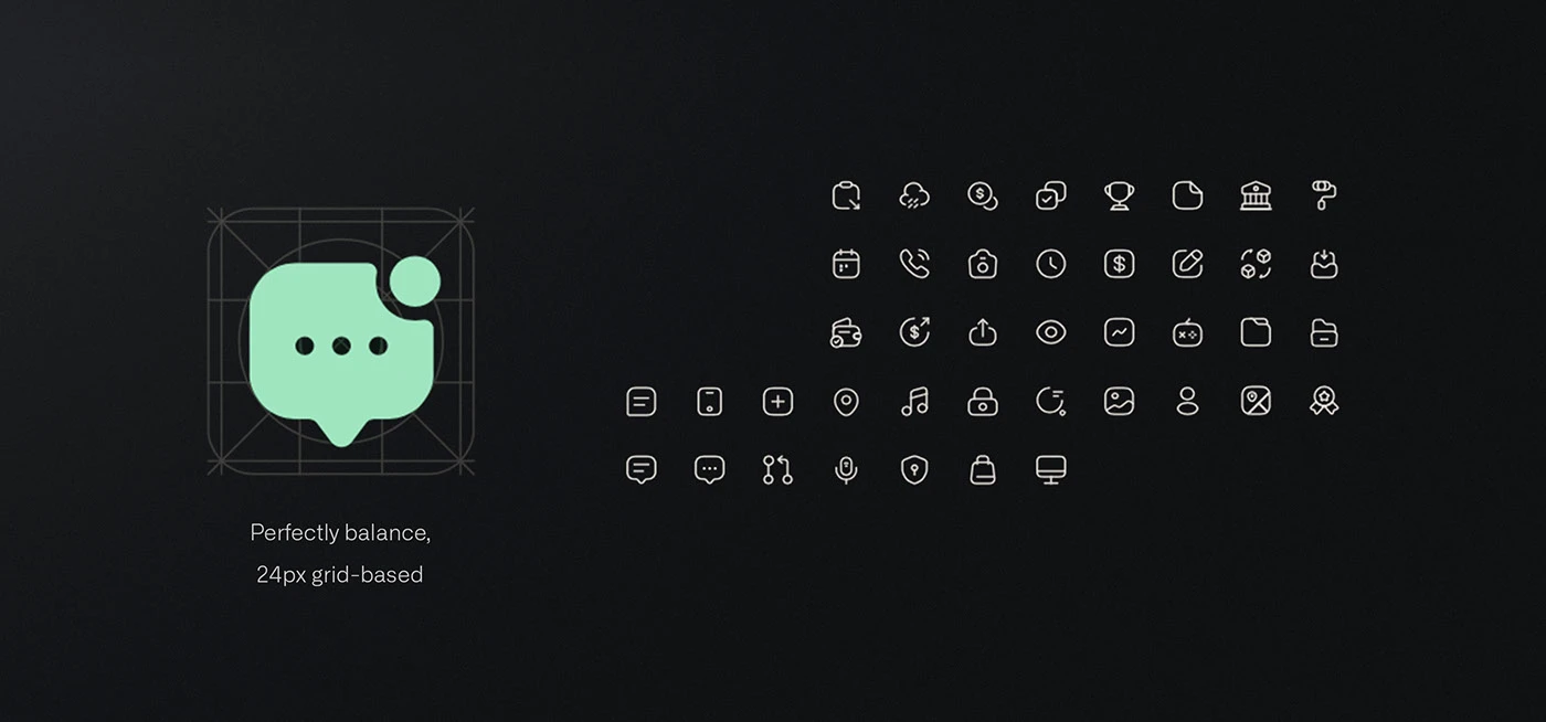 Wallet app icon and interface icon set