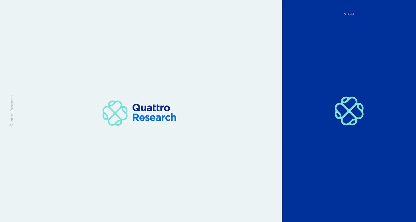 Quattro Research logo and geometric symbol