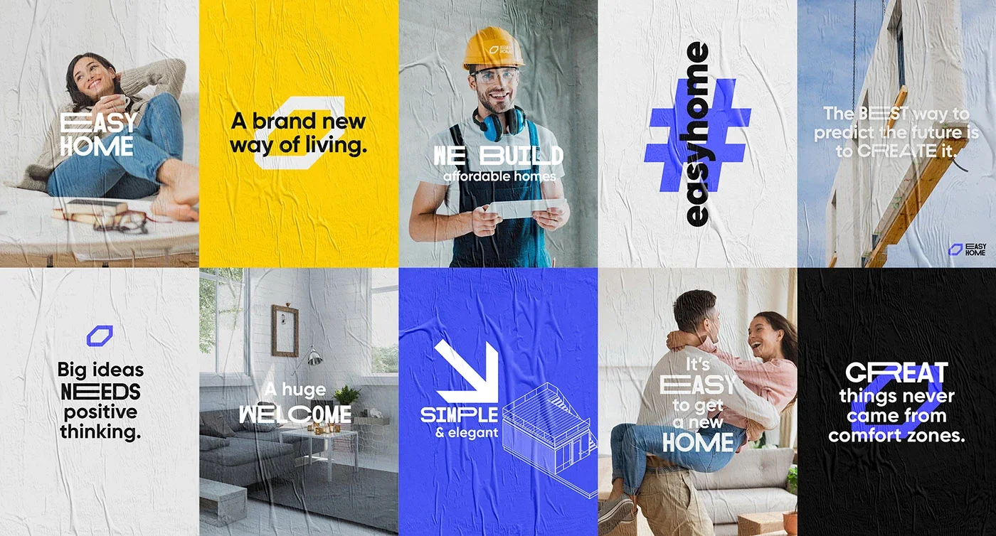 Easy Home campaign typography and photography