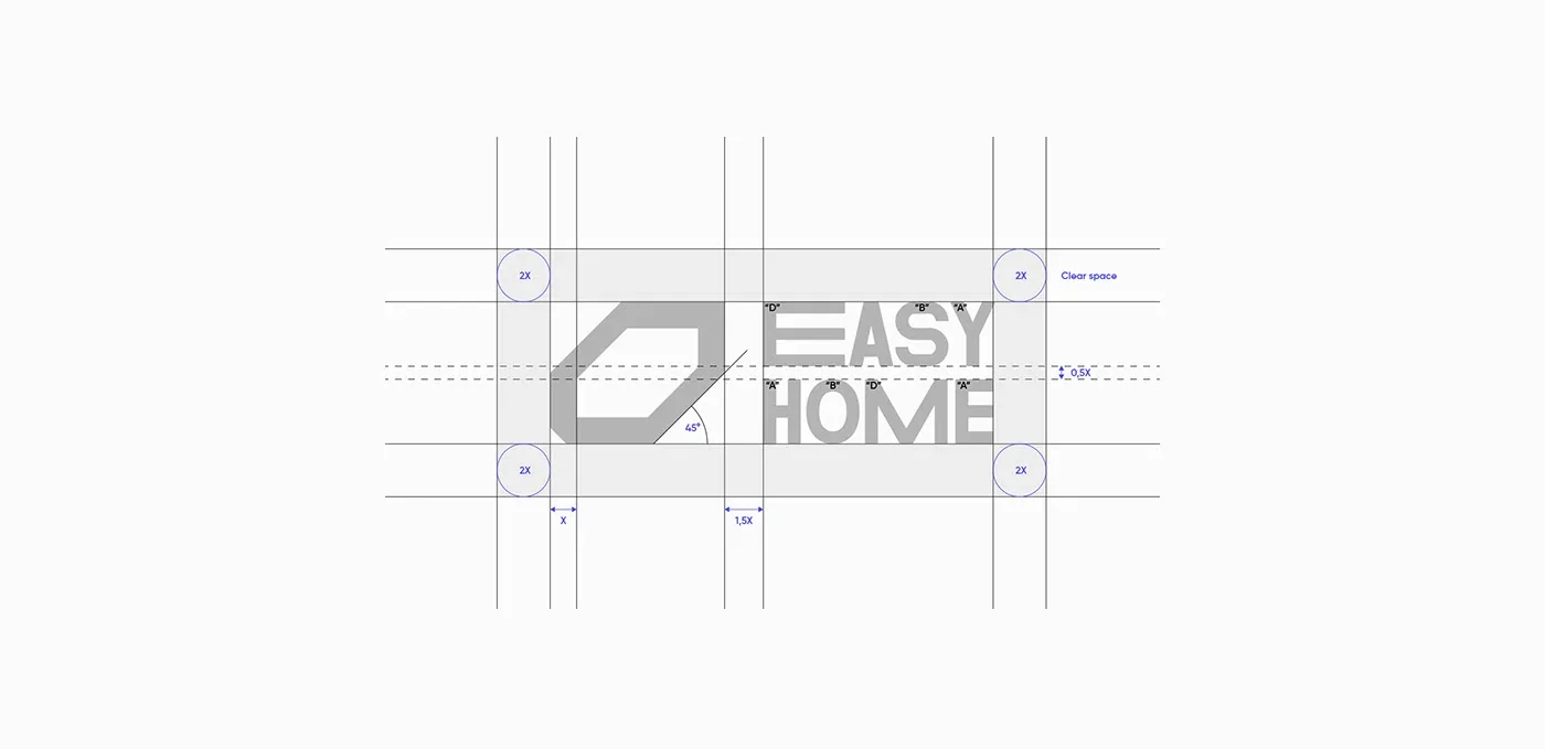 Geometric construction of the Easy Home logo