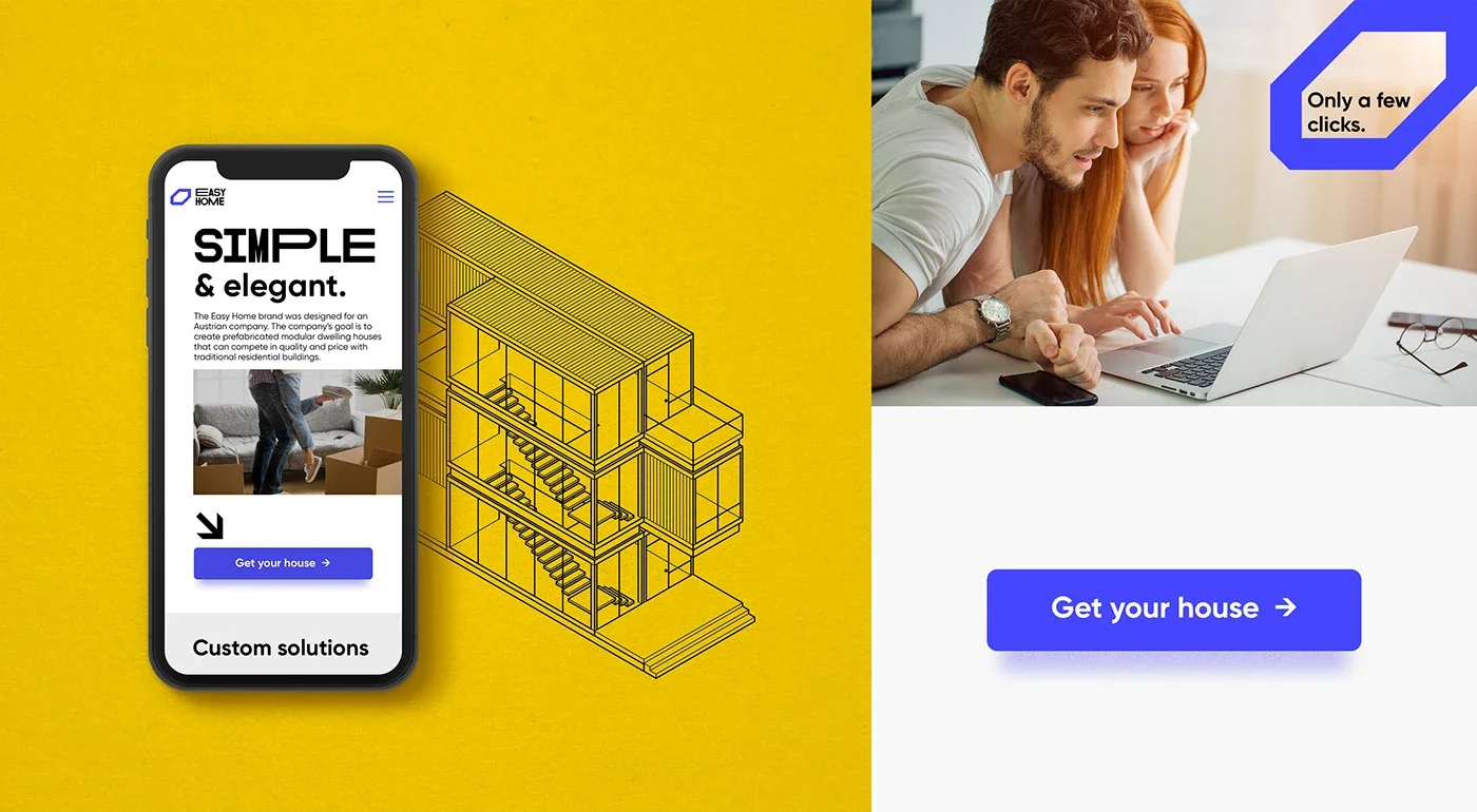 Easy Home website and mobile interface designs