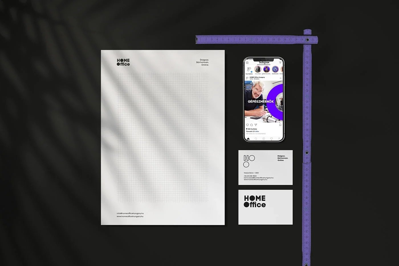 HOME Office Hungary letterhead and business card