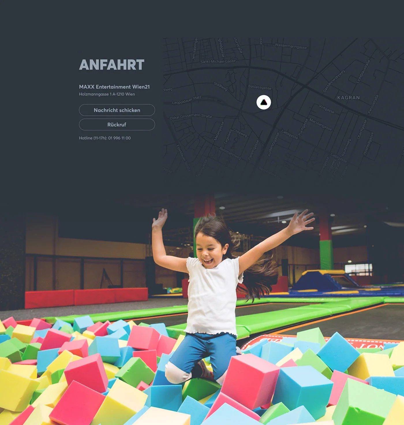 MAXX trampoline park location page