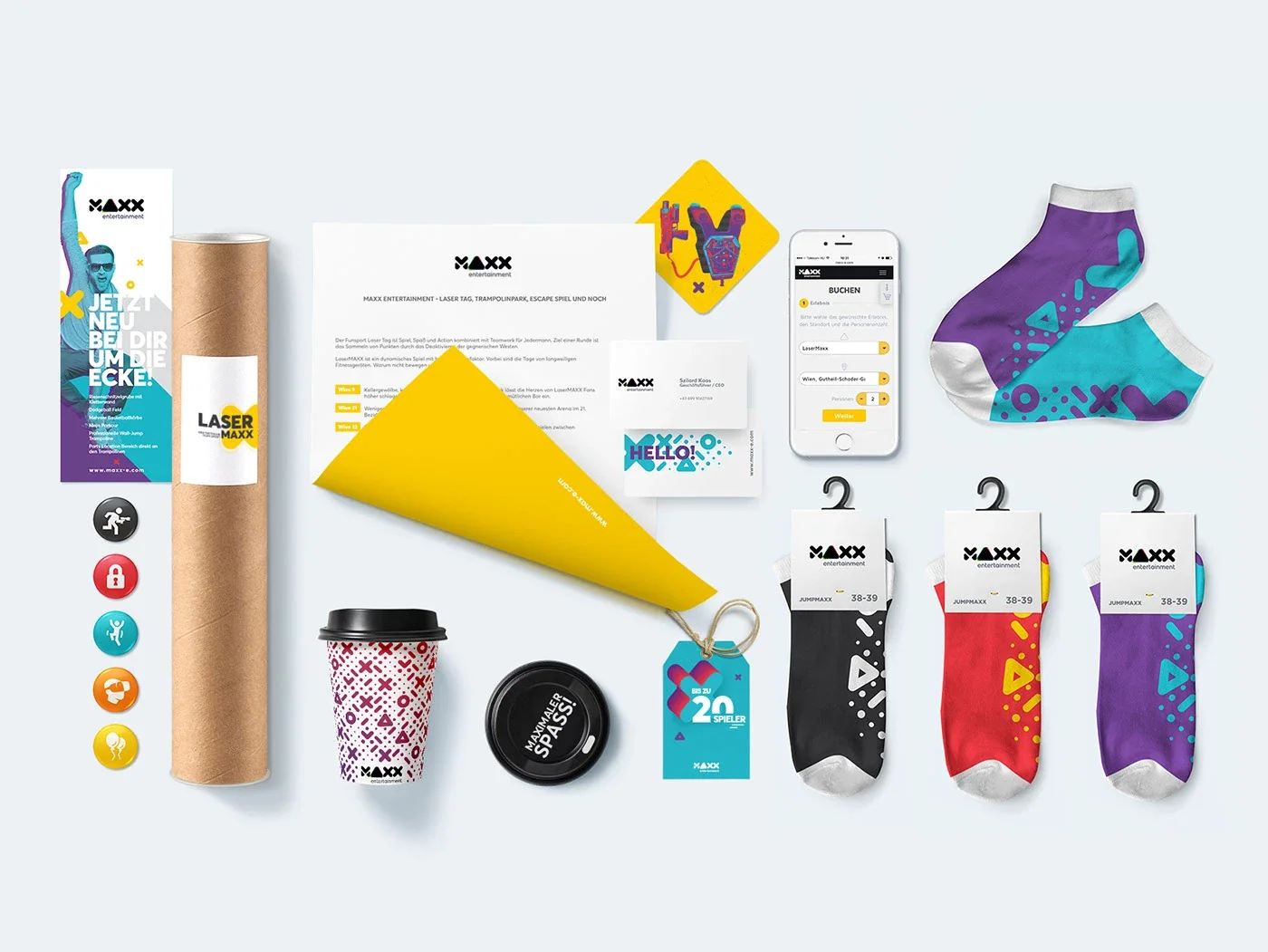 MAXX Entertainment merchandise and brand applications