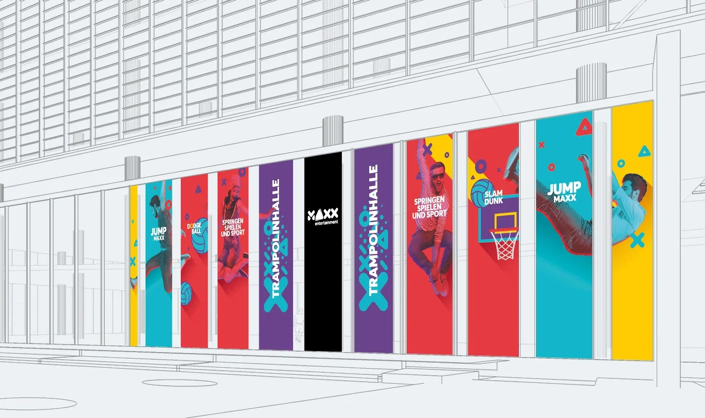 MAXX Entertainment exterior window graphics