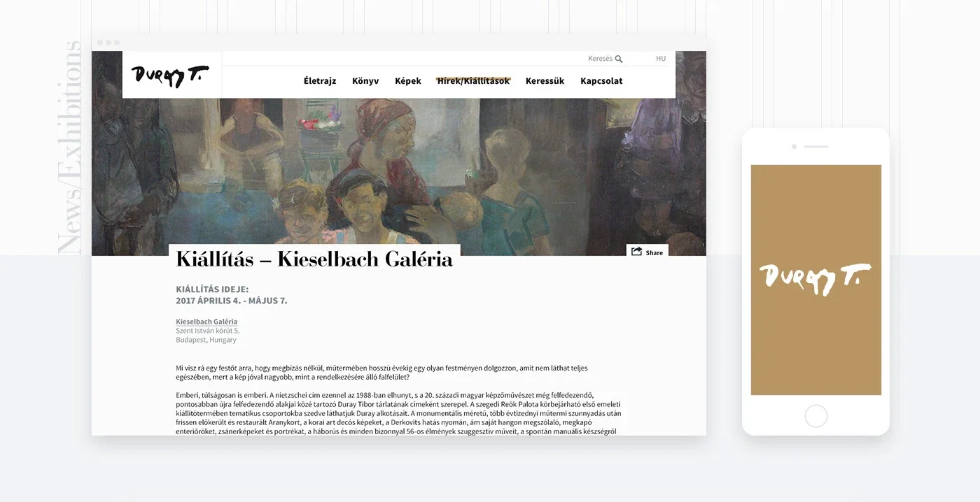 Tibor Duray desktop and mobile website