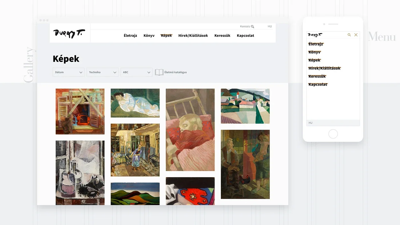 Tibor Duray artwork gallery and navigation