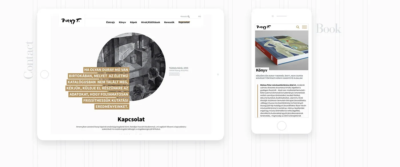 Tibor Duray contact page and responsive layout