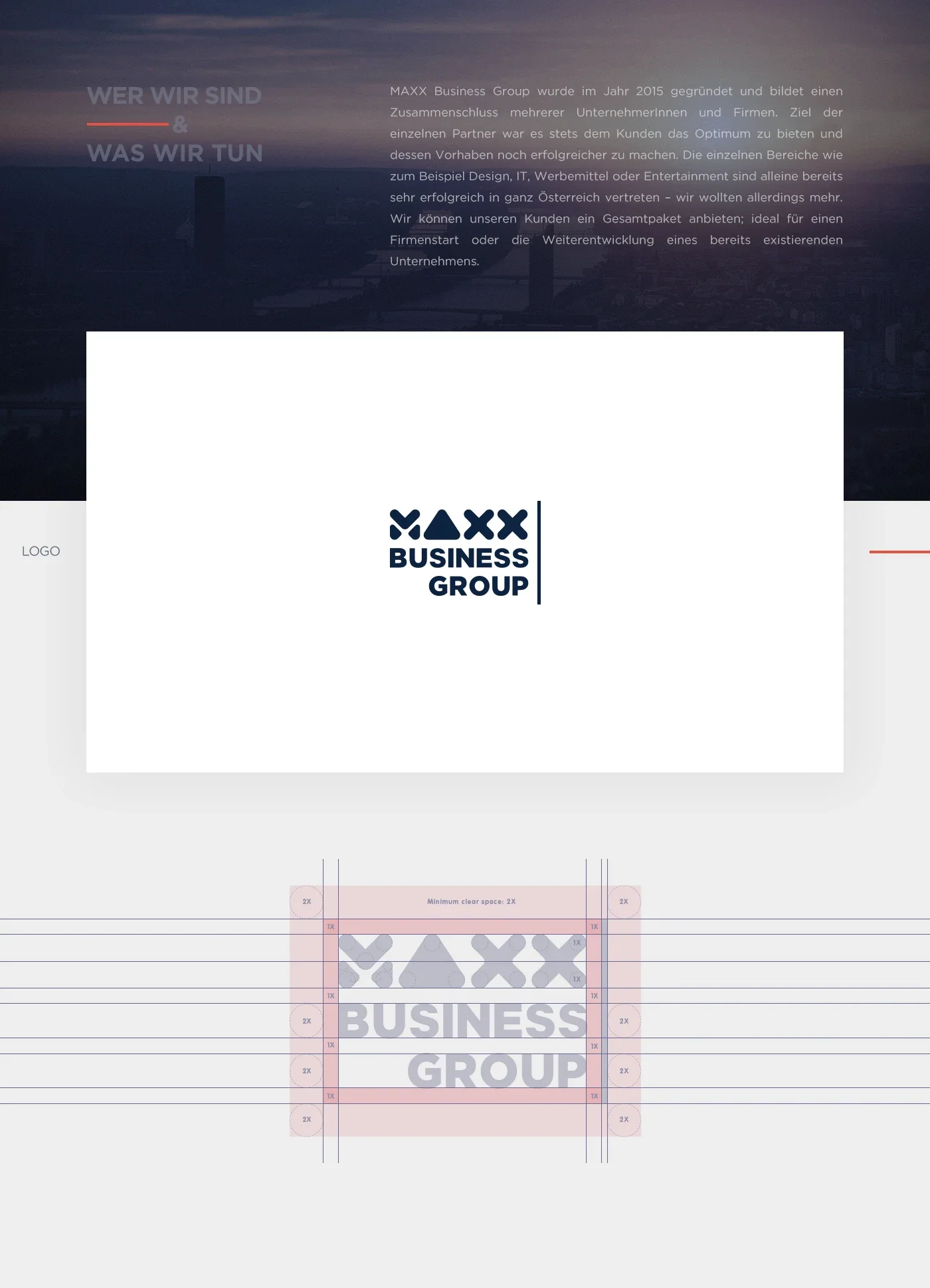 MAXX Business Group identity and logo construction