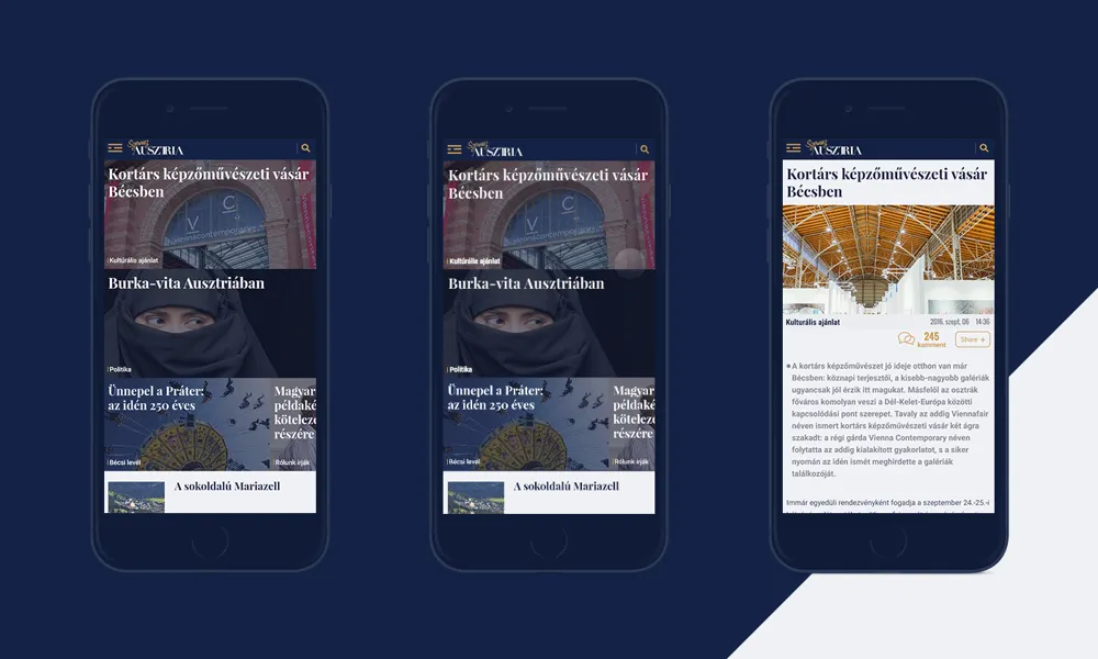 Animated Szervusz Ausztria mobile website views
