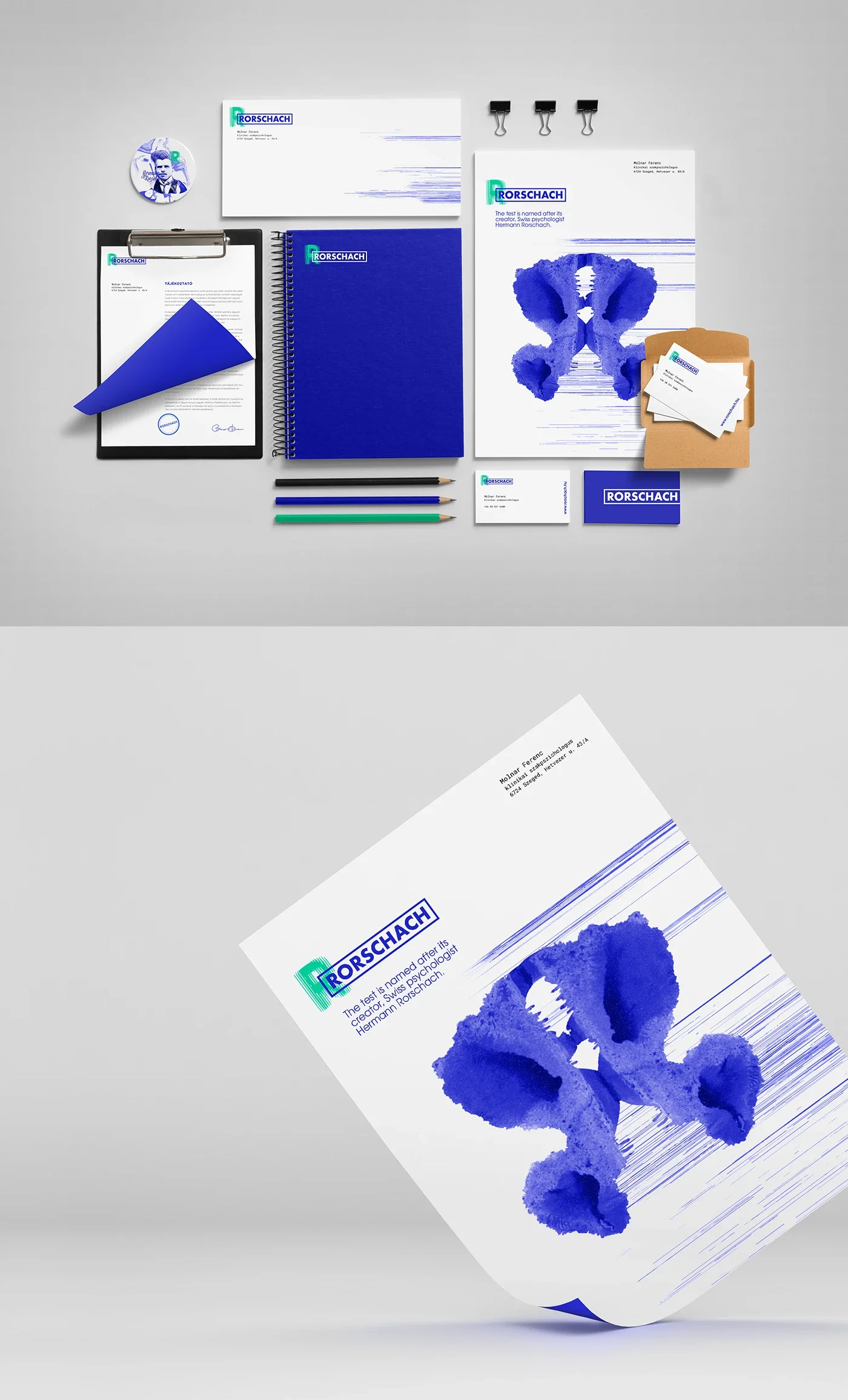 Rorschach stationery and print applications