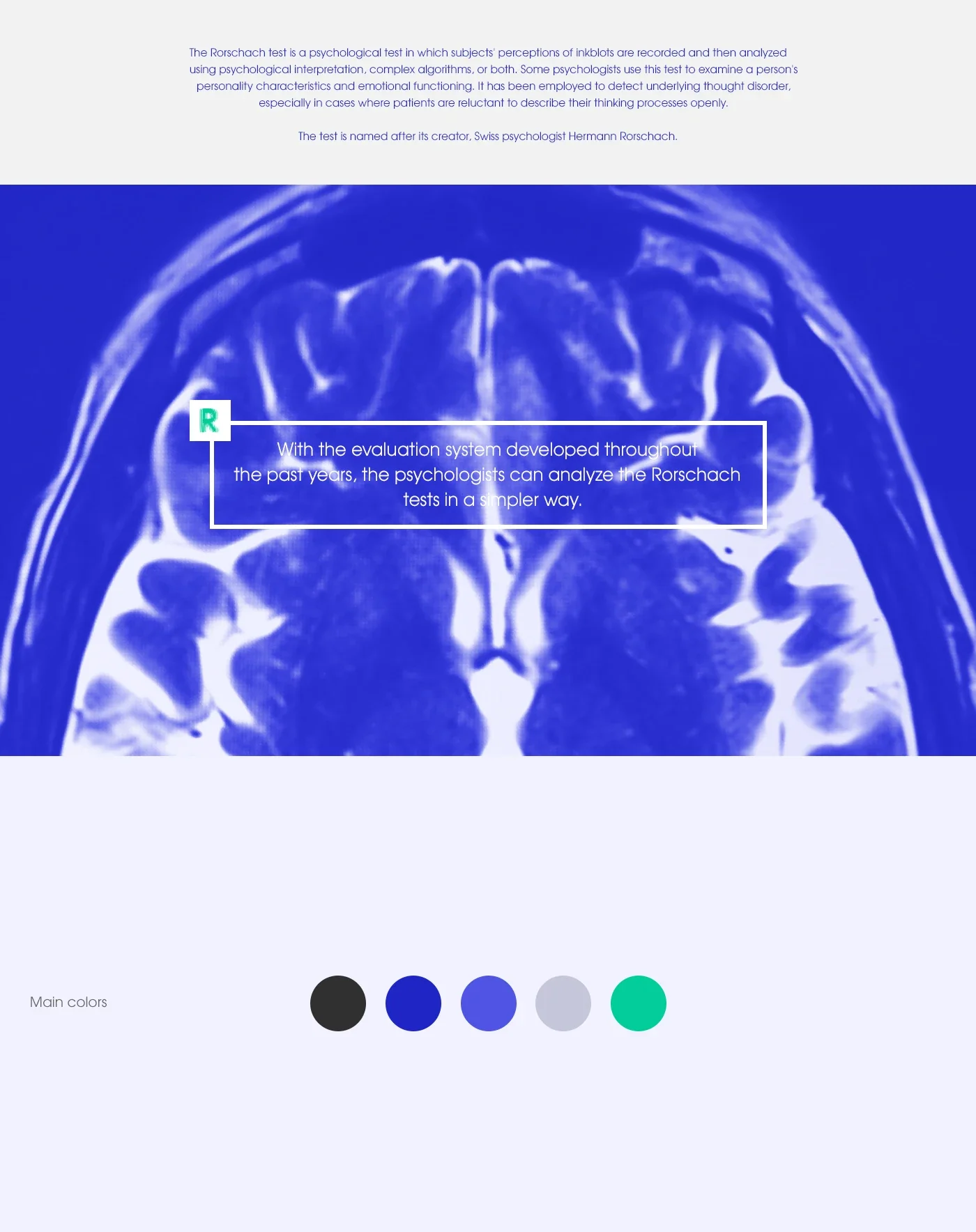 Rorschach visual concept and colour palette