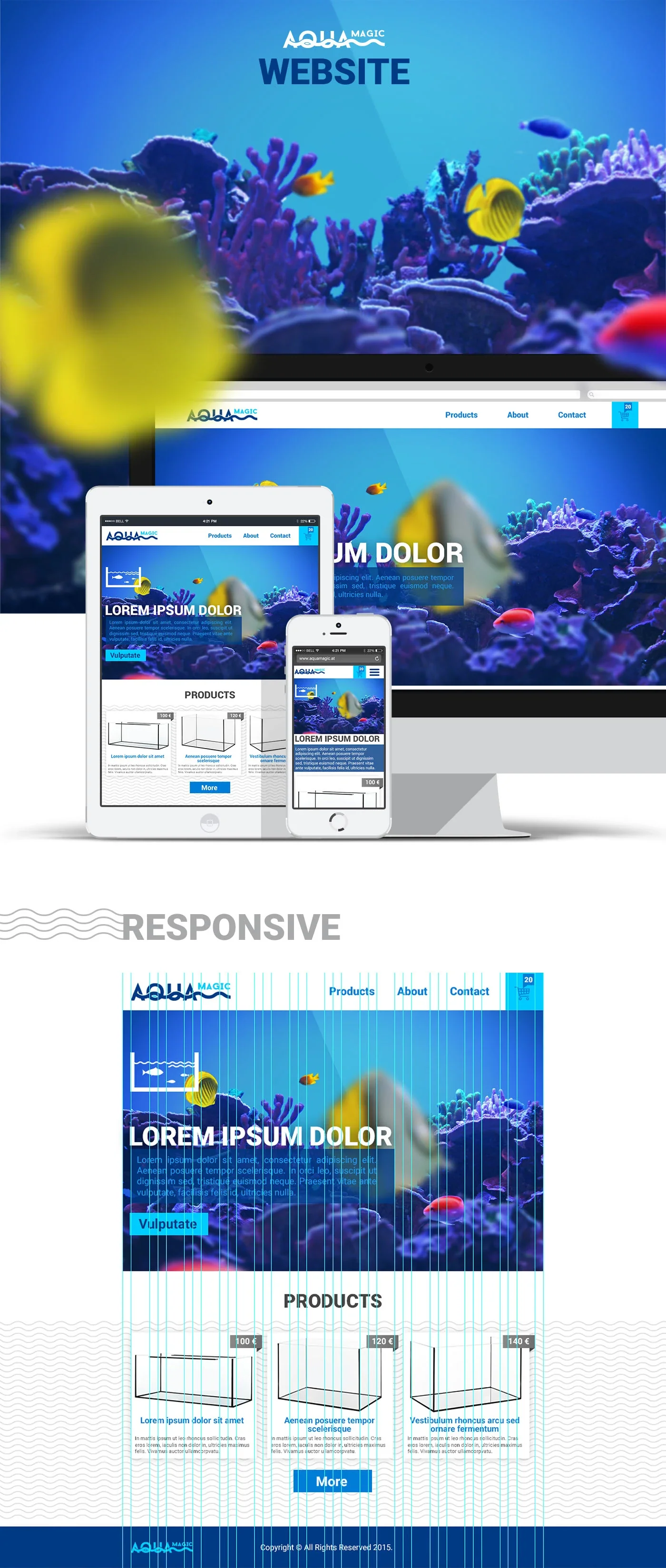 Aqua Magic desktop and mobile website layouts