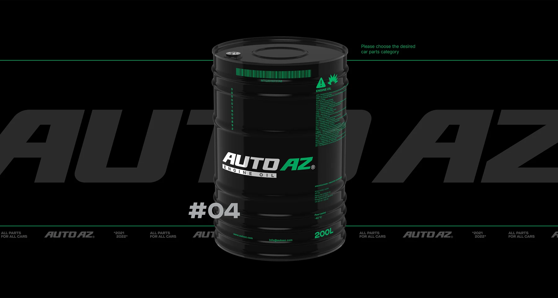 AUTO AZ packaging concept applied to an automotive product container