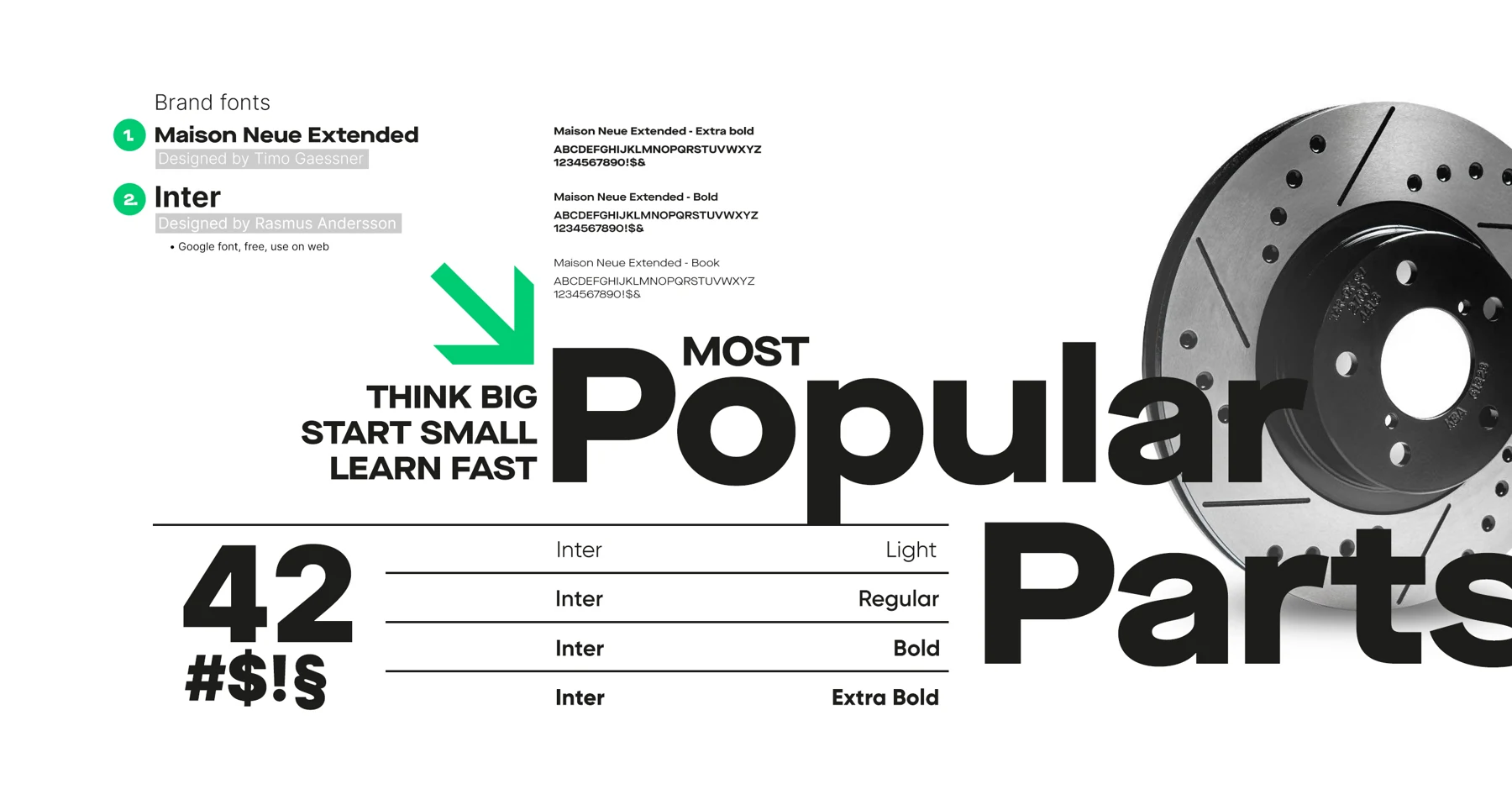 AUTO AZ typography using Maison Neue Extended and Inter