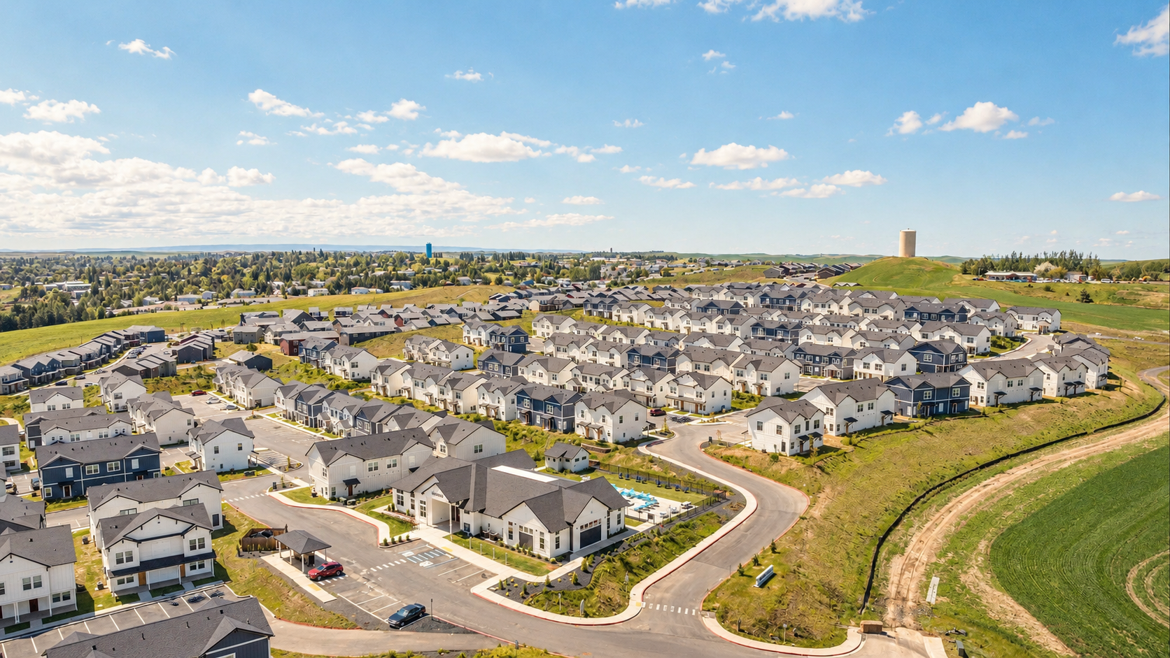 Aerial view of community