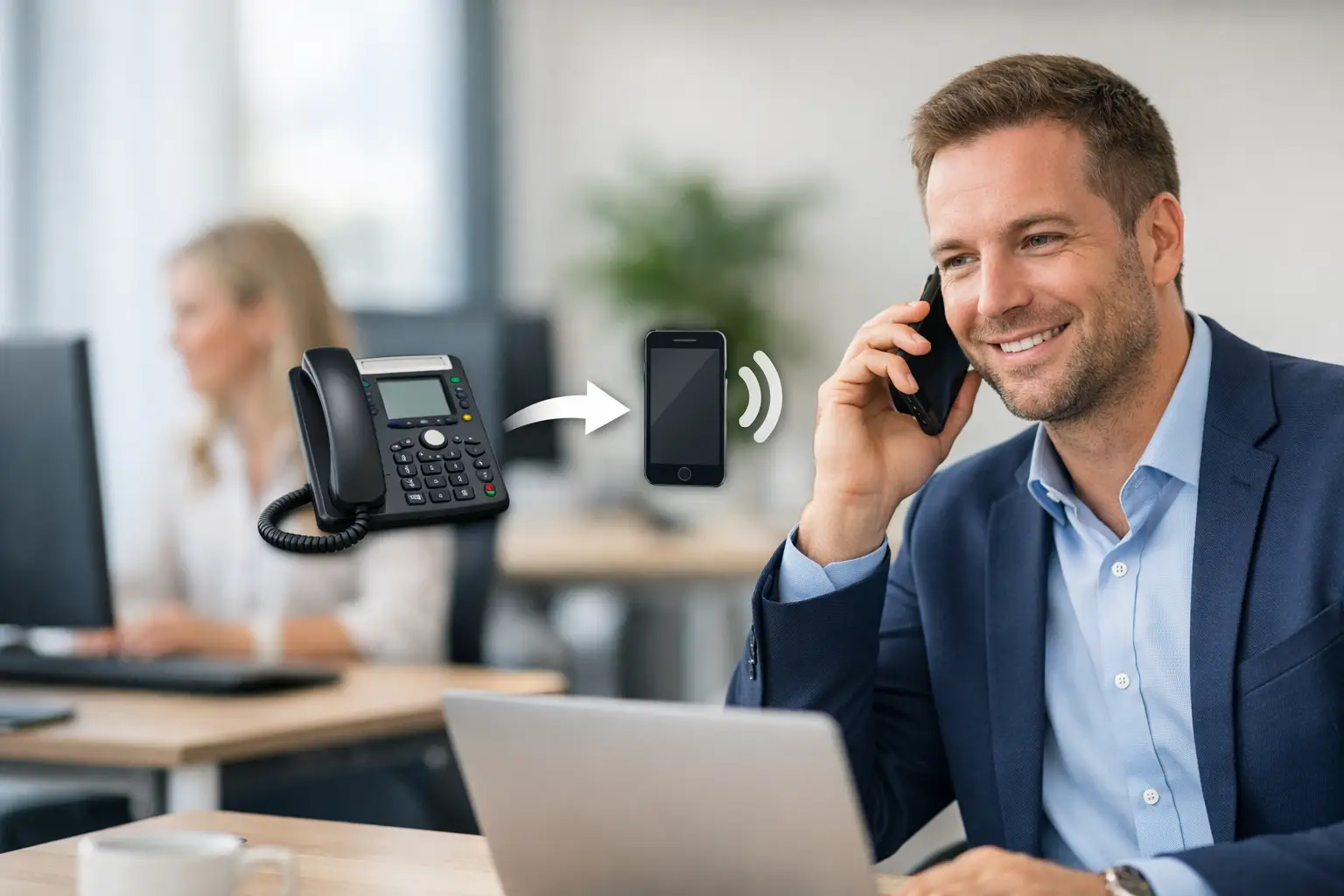 Telefoon doorschakelen naar mobiel op kantoor