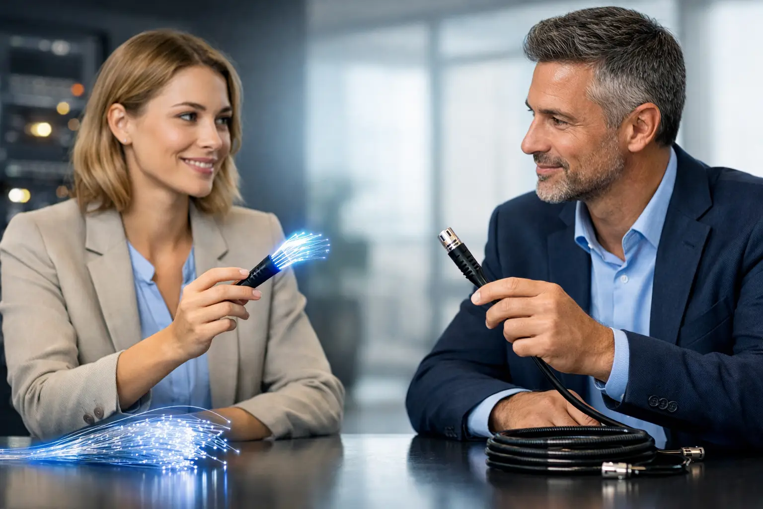 Glasvezel versus kabel internet voor bedrijven
