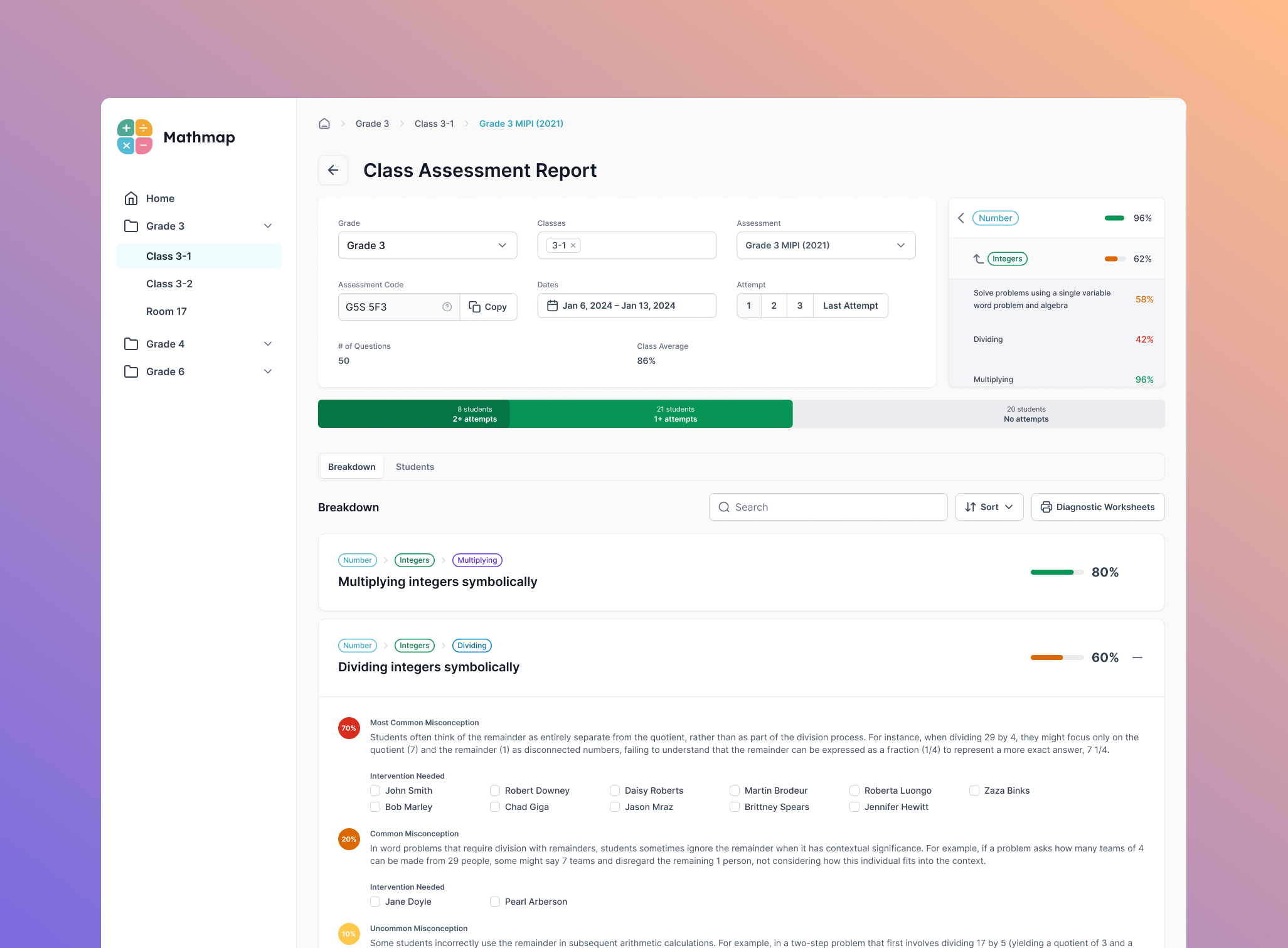 MathMap website design