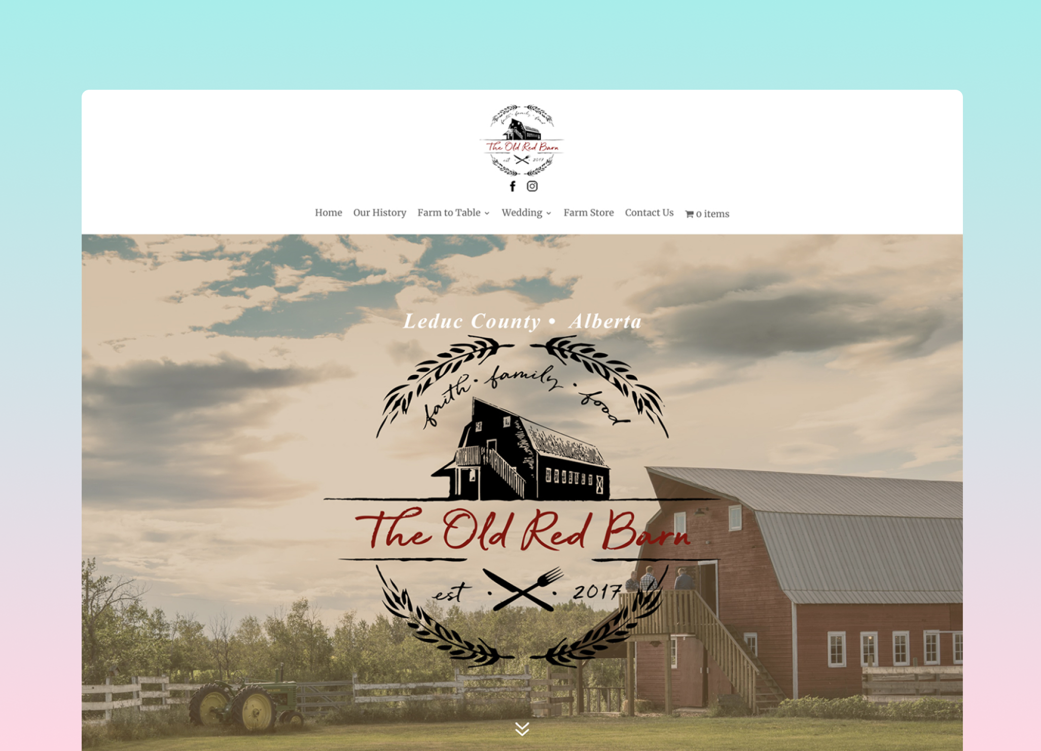 Old Red Barn website design