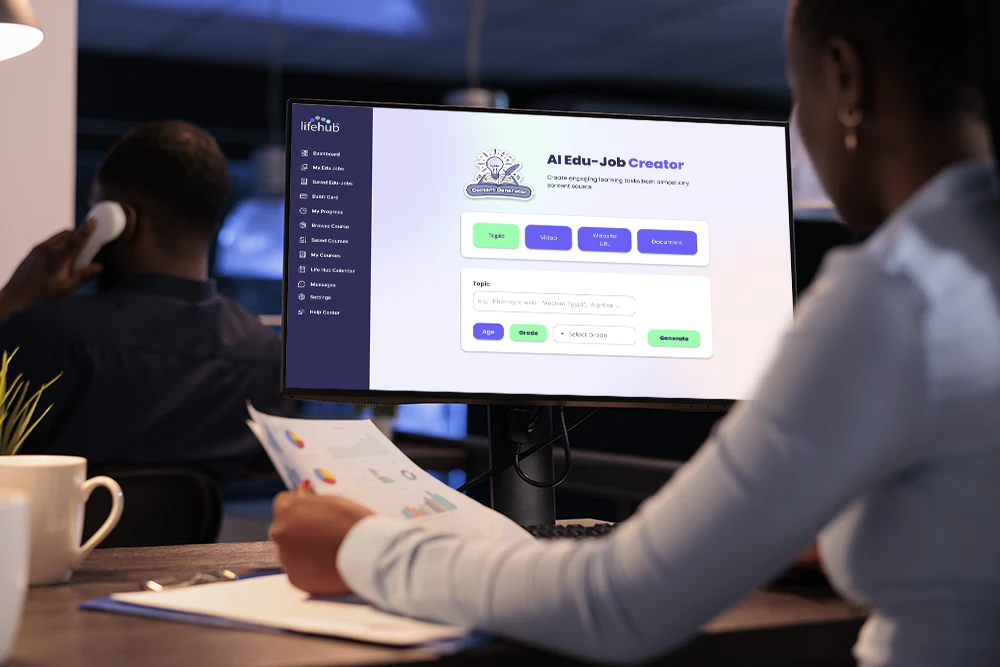 Life Hub student using Infiniti AI tools